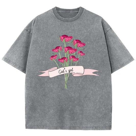 God's Girl Unisex Washed T-Shirt, Christian Jesus  t shirts, Vintage 90s Graphic Tee Gift