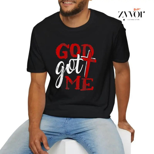 God's Got Me Tee Casual Style Crew Neck Short Sleeve T-Shirt Tops Trendy for Unisex, Perfect Gift