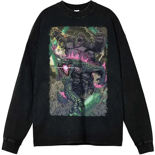 Godzilla Vs Kong Long Sleeve, Movie Long Sleeve, Vintage Long Sleeve Tee