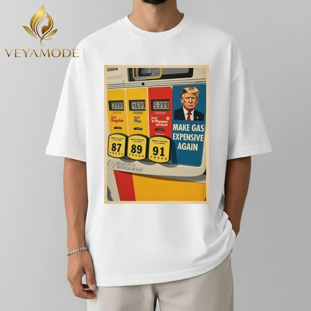 Going around sticking these on gas pumps Trump tee