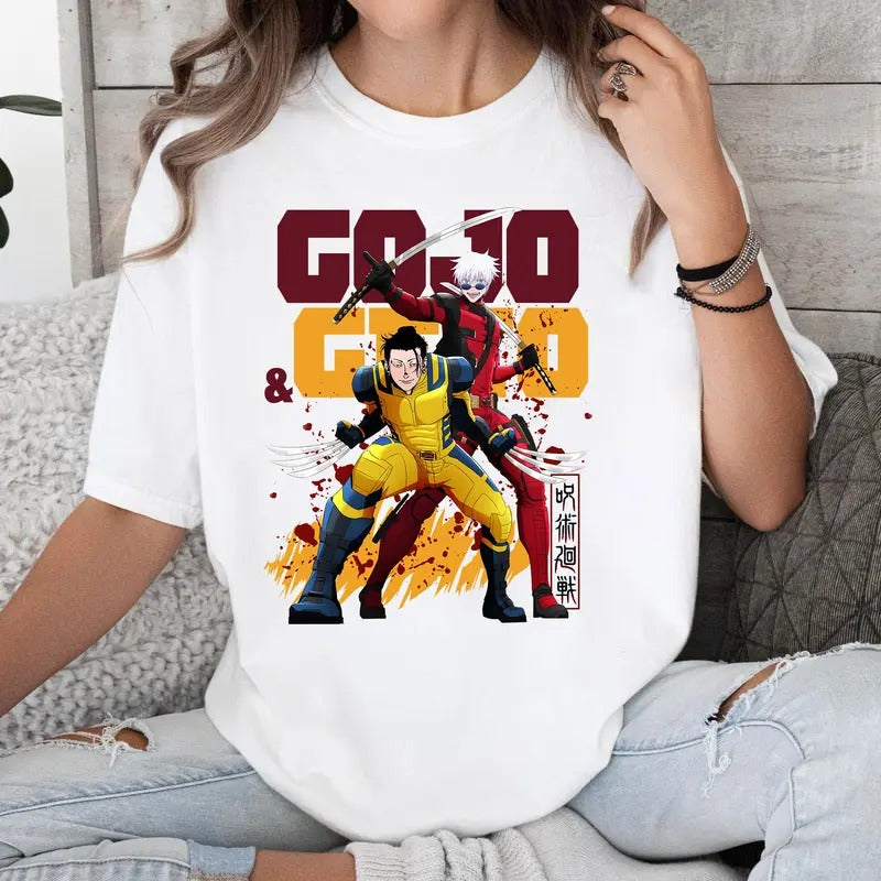 Gojo And Geto Best Friend Funny D&W Shirt Crewneck Hoodie Comfort Cotton Sweatshirt | DripVista.com