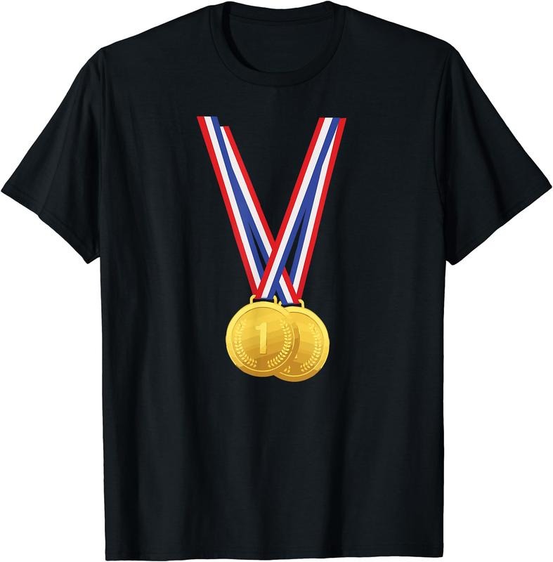 Gold Medals - Funny T-Shirt | Unisex Cotton Tee, Short Sleeve, Size S-5XL Hoodie, Sweatshirt | DripVista.com