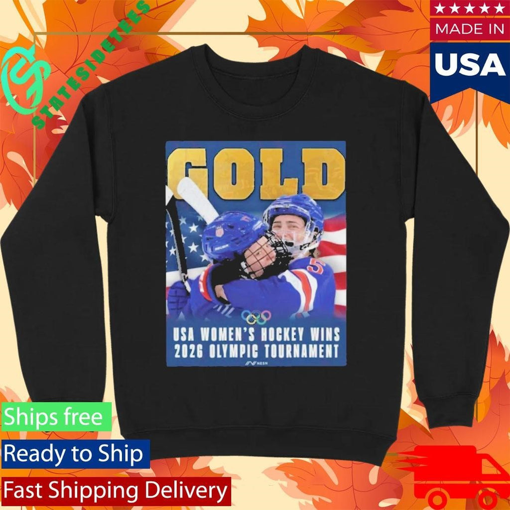 Gold USA Women’s Hockey Wins 2026 Olympic Tournament Shirt