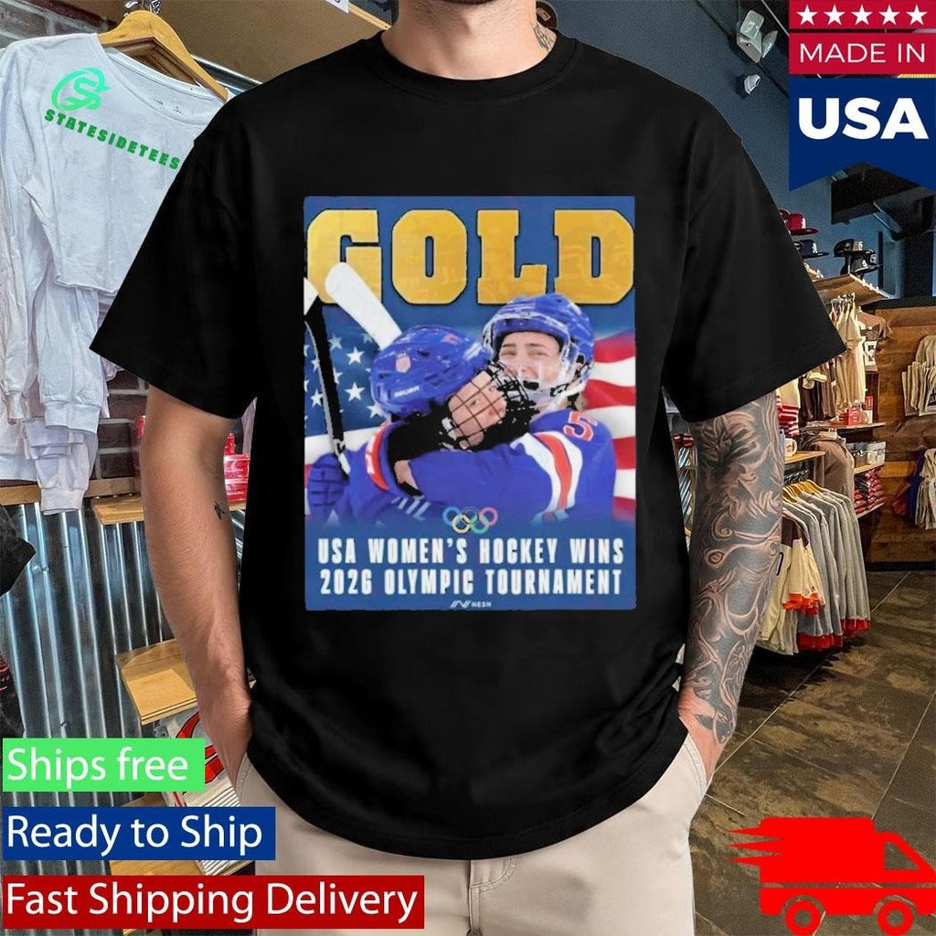 Gold USA Women’s Hockey Wins 2026 Olympic Tournament Shirt