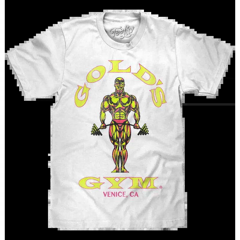Gold's Gym Neon Strongman T-Shirt - White