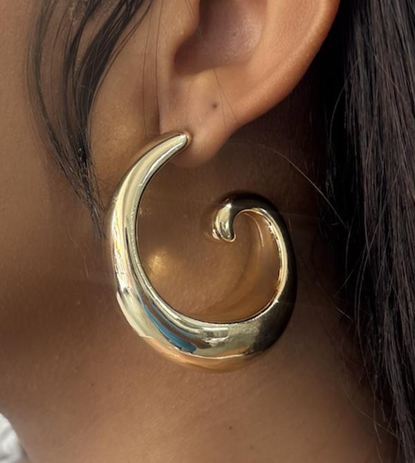 Golden Hour Swirl Earrings - Female Hook Earrings with Metal Coating and Geometric Design T-Shirts, Hoodie, Sweatshirt