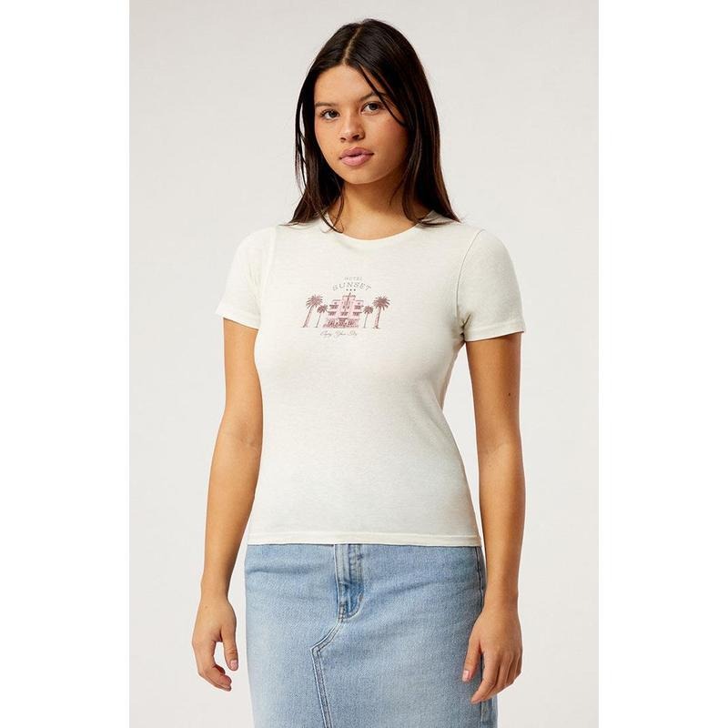 Golden Hour Women's Hotel Sunset Skimmer T-Shirt Hoodie, Sweatshirt | DripVista.com