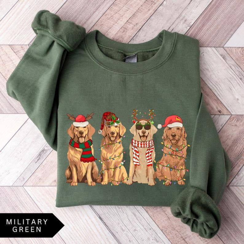 Golden Retriever Christmas Sweatshirt, Dog Christmas Shirt, Golden Mom shirt, Gift for Dog Lover, Holiday Sweatshirt, Dog...