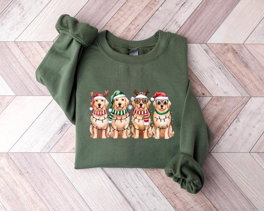 Golden Retriever Christmas Sweatshirt, Dog Christmas Sweatshirt,Golden Mom Christmas Tshirt,Gift for Dog Lover,Unique Holiday Gift,Dog Shirt
