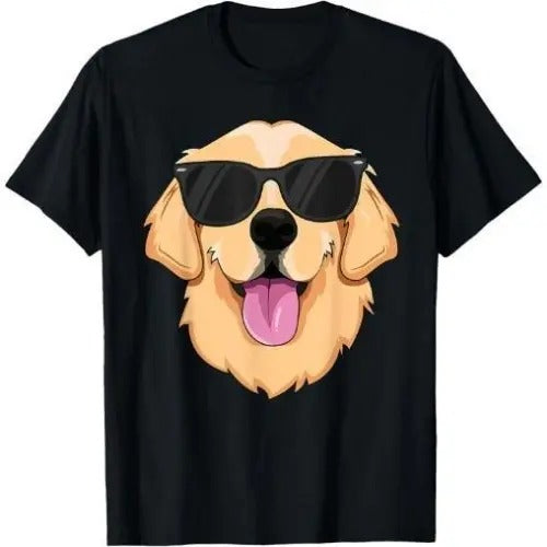 Golden Retriever T-Shirt for Men Sunglasses Pet T-Shirt Made in USA Hoodie, Sweatshirt | DripVista.com