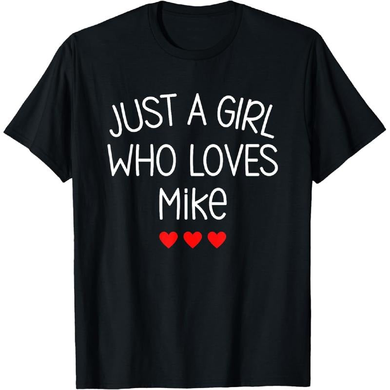Golf Gift T-Shirt For Men Gunpla brand Women 100% Cotton Just WB shield Girl Who Loves Mike Cute Hearts Love Mike T-Shirt...
