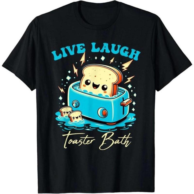 Golf Gift T-Shirt For Men Gunpla brand Women Whimsical Cotton Live Laugh Toaster Bath Graphic Tee For Everyday Wear...