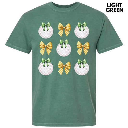 Golf Plaid Bow Collage Comfort Colors T-Shirt 'NLB'