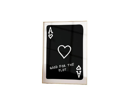 Good For The Plot Playing Card Print, Trendy Wall Art, Lucky Girl Poster Print, Retro Wall Art, Dorm Room College Decor, Gifts For Girls Art Prints, Poster Prints No Frame, Wall Art Home Decor, Vintage Poster Art, Gifts For Birthday