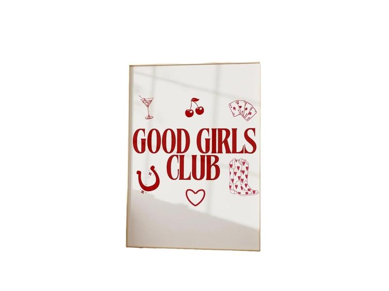 Good Girls Club Print, Cowgirl Aesthetic Vintage Western Art, Rodeo Cowboy, Western Print, Western Decor, Preppy Art,...