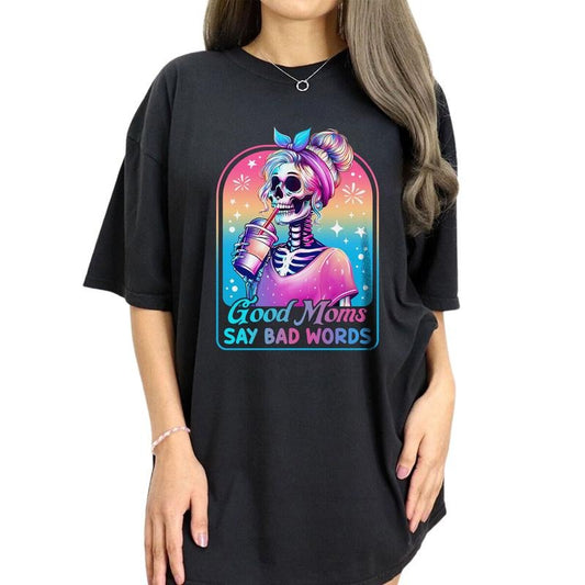 Good Moms Say Bad Words Shirt, Cool Moms Graphic Tee, Funny Mom Life Unhinged Shirt, Sarcastic Mama T-shirt, Proud Mom Tee, Shirt For Mom, Women's Tops, Womenswear, Cotton Fabric Relaxed Fit Chic Style