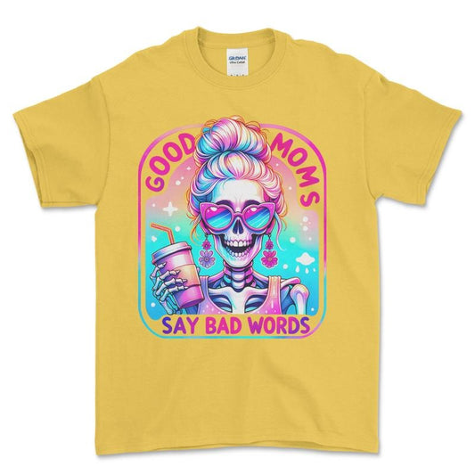 Good Moms Say bad Words Tshirt - Motherhood Tshirt - Mom best selling Tshirt Top Womenswear Comfortable Everyday Graphic T Shirt