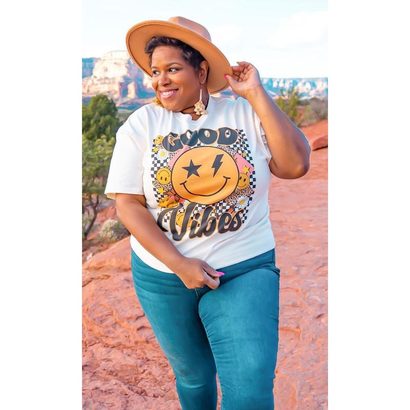 Good Vibes Graphic T-Shirt Cotton Sleeve Hoodie, Sweatshirt | DripVista.com