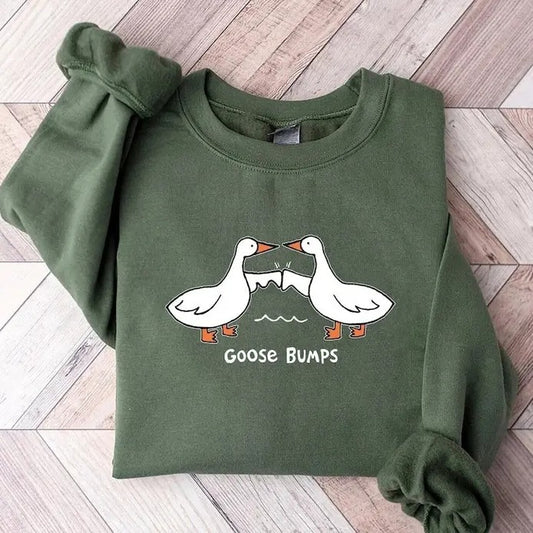 Goose Bumps Sweatshirt, Silly Goose Sweater, Funny Goose Sweatshirt, Goose Couple Shirt, Silly Goose Pullover, Unisex Goose Crewneck
