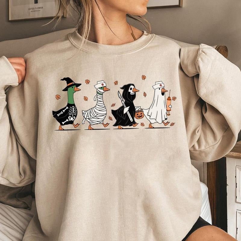 Goose Nurse Halloween Shirt, Cute Halloween Nurse Sweatshirt, Spooky RN T-shirt, Spooky Season Shirt, Gift for Nurse