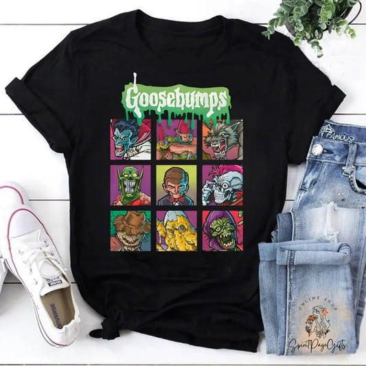 Goosebumps 90s Movie Vintage Shirt,   Land, Characters Tshirt, Slappy, Will Blake, Carly Beth Caldwell, The Haunted Mask Fan Gift, Halloween Spooky Season Shirt