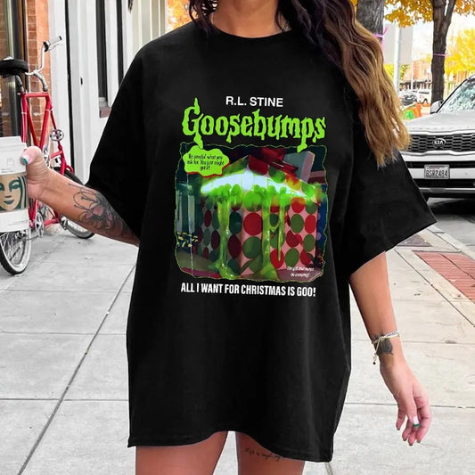 Goosebumps Christmas Shirt Goosebumps Gold Happy Holidays Shirt, Vintage Goosebumps Xmas Shirt Christmas Gift