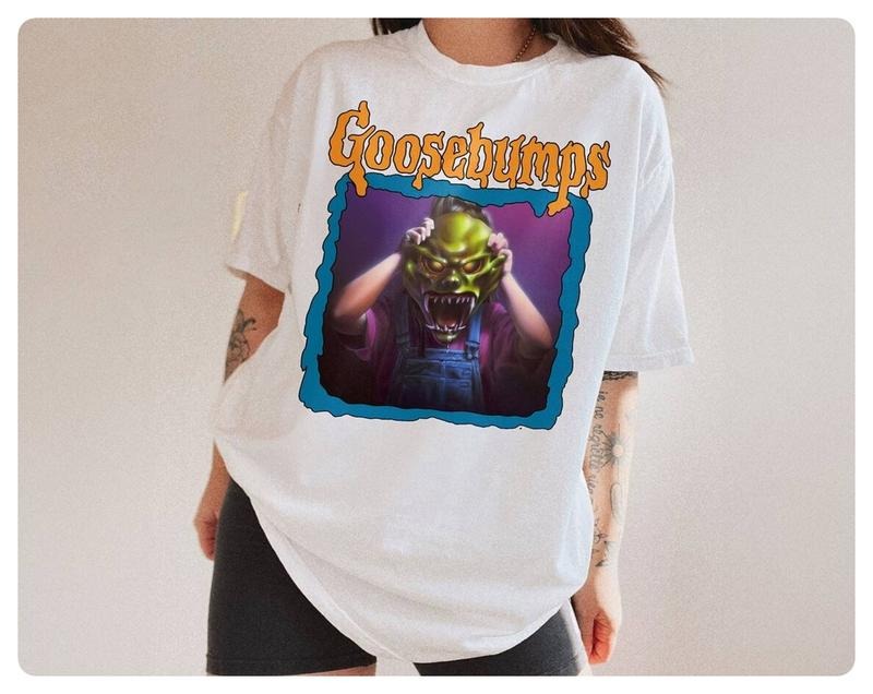 Goosebumps Haunted Mask RL Stine Shirt Vintage Halloween Goosebumps Shirt Goose bumps Halloween Tshirt, Goosebumps Shirt Retro Vintage Halloween Shirt
