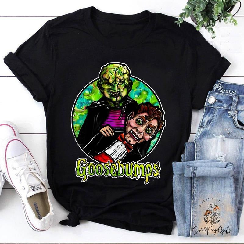 Goosebumps Shirt, The Haunted Mask And Slappy Tshirt, Goosebumps   Shirt, Green And Pink Halloween Shirt,   Movies Shirt