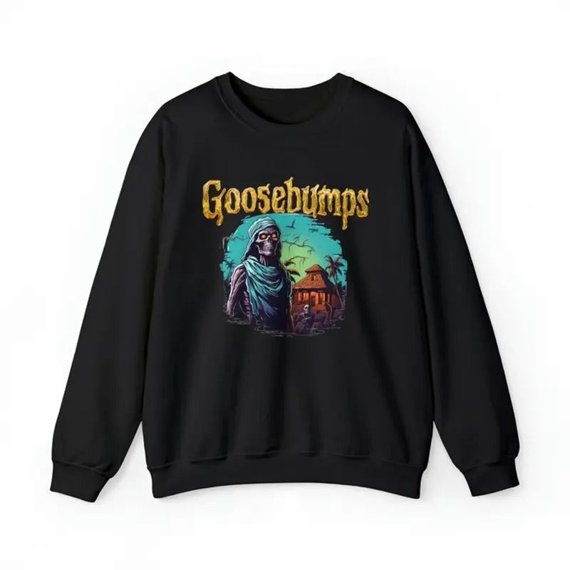 Goosebumps Tshirt, Mummies Character 90s   Vintage Movie Shirt, Spooky Season Party, Gift For Halloween Tshirt Top Womenswear