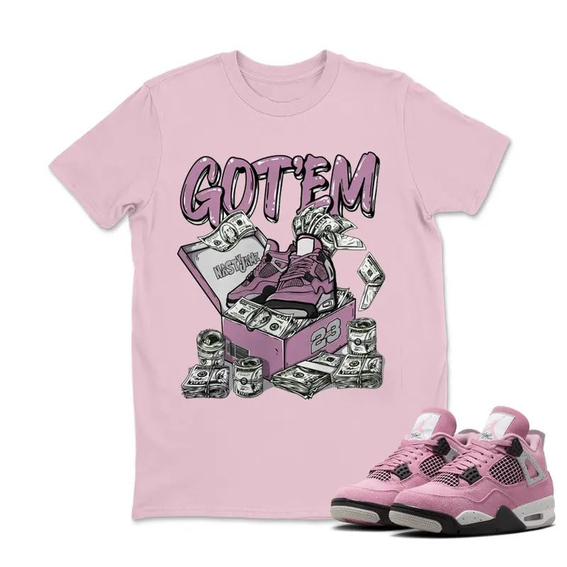 Got'em Money Match 4s AJ 4 Orchid Neutral Sneakers Unisex T-shirt Hoodie, Sweatshirt | DripVista.com