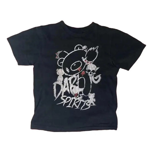 Gothic Emo Girl Top Baby Tee, Y2k Top Women Streetwear, Scene Clothing 2000s, Women Fitted T-Shirt