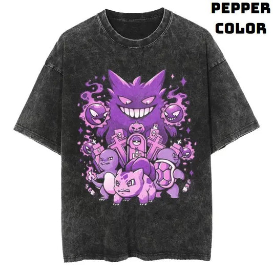 Gotta Hunt Em All Pokemon Vintage Tee, Gengar Shirt, Pokemon Shirt, Vintage Pokemon Anime T-shirt, Anime Manga Shirt, Halloween Shirt, Vintage Graphic Tee, Unisex T-Shirt, Gift For Fan Pokemon, Crewneck Short Sleeve Shirt Top Menswear Streetwear