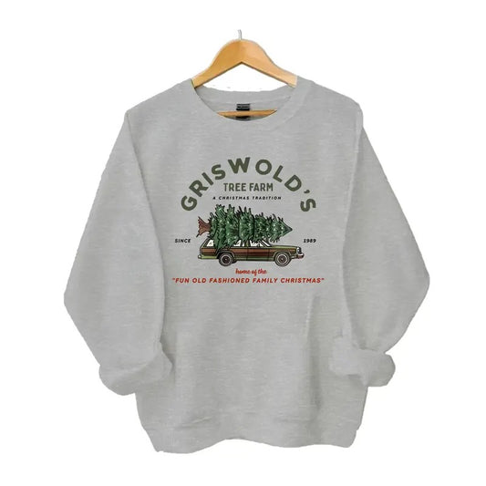 Gr1swold's Tree Farm A Christmas Tradition Sweatshirt, Tree Farm Home of the Fun Old Fashioned Family Christmas Sweater Crewneck Casual