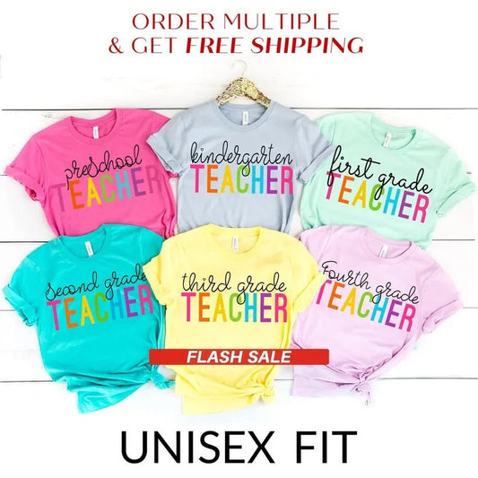 Grade Teacher Shirts, Teacher Gifts Kindergarten Teacher Shirt Back to School Gift for Teacher First Day of School Gift Teacher