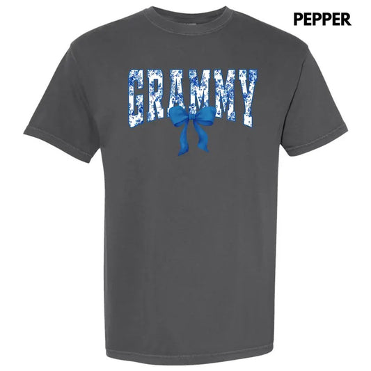 Grammy Blue Florals Comfort Colors T-Shirt 'NLB'