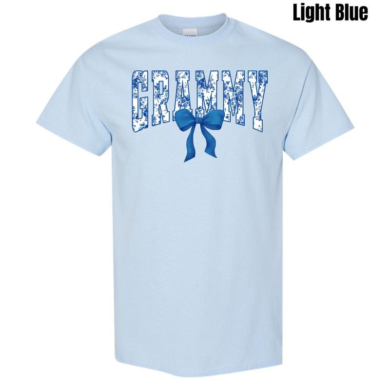 Grammy Blue Florals Gildan Short Sleeve T-Shirt 'NLB'