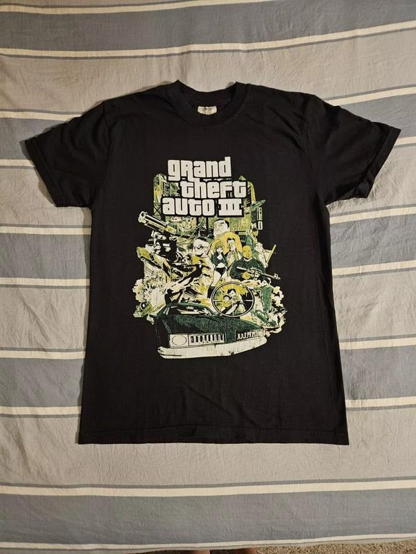 Grand Theft Auto III GTA 3 Video Game Black T Shirt Tee Size