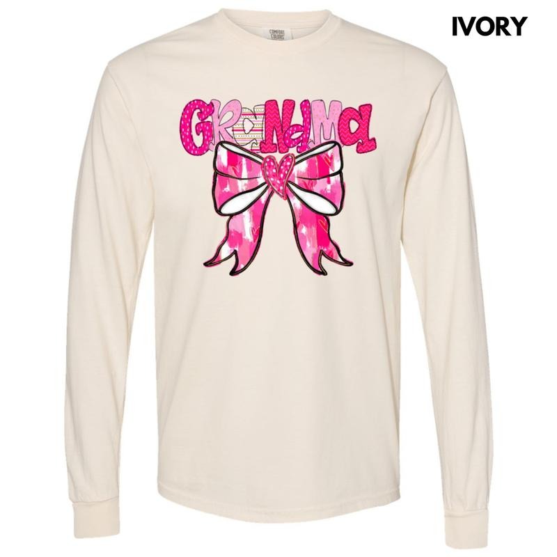 Grandma Valentine Coquette Long Sleeve Comfort Colors T-Shirt