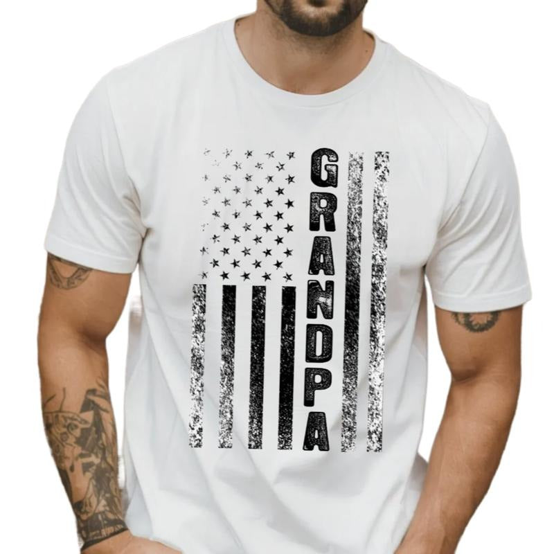 Grandpa Shirt Us Flag Tee, Grandpa Gift, Fathers Day Gift, Grandfather T Shirt, Grandpa Gift From Grandson Granddaughter,...