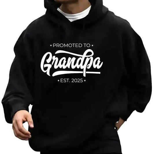 Grandpa est 2025 Funny Hoodie Casual Street Style Fleece Fabric Pullover Sweatshirt for Women for Men, Perfect Gift