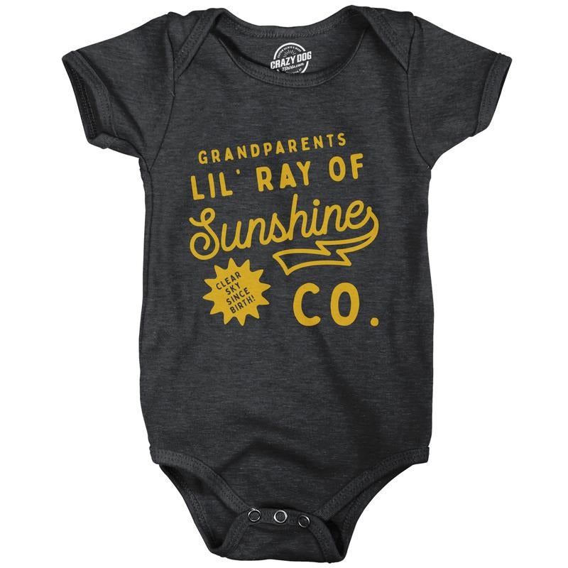 Grandparents Lil Ray Of Sunshine Baby Bodysuit Funny Cute Jumper For Infants Funny Baby Onesies Funny Sarcastic Onesie...