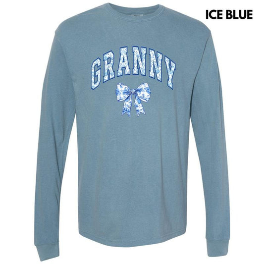 Granny Ginger Jar Florals Long Sleeve Comfort Colors T-Shirt 'NLB'