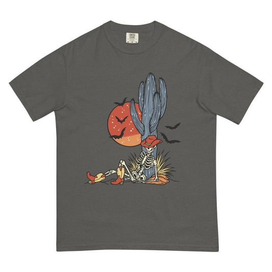 Graphic Halloween Shirt, Desert Skeleton Shirt, Western Halloween Shirt, Fall shirt, Comfort Colors Halloween Shirt, Casual Shirt Unisex, Halloween Clothing, Graphic Halloween Apparel, Casual Cotton T-shirt, Unisex Halloween
