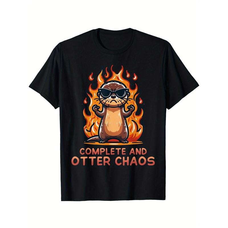 Graphic Otter Cartoon Complete And Otter Chaos Lover Animals T-Shirt made in usa Hoodie, Sweatshirt | DripVista.com