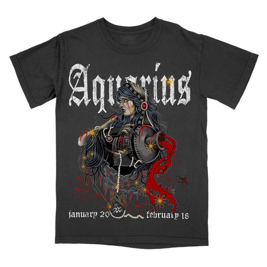 Graphic Tee Aquarius Zodiac Sign Comfort Colors, Horoscope Shirt, Astrology T-Shirt