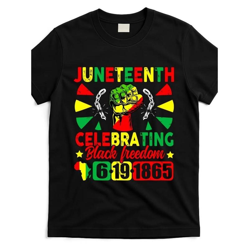 [Graphic Tees] Cotton Men'WB shield Juneteenth Celebration 6.19.1865 Graphic T-Shirt Hoodie, Sweatshirt | DripVista.com