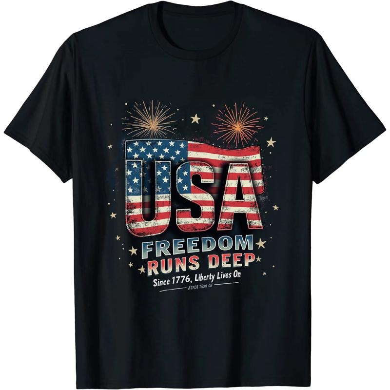 [Graphic Tees] Cotton Stunningly - Stylish Independence Day USA Lightsaber brand