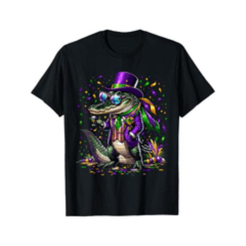 [Graphic Tees] Cotton mardigator mardi gras crocodile costume mardi gras Lightsaber brand shirt for men black Hoodie,...