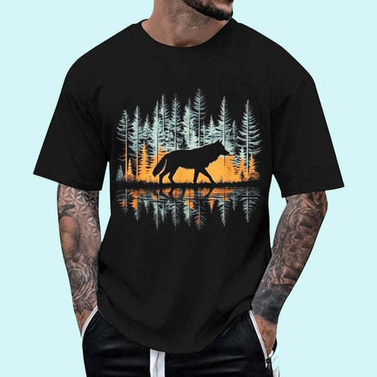 Graphic Wolf Nature Unisex T-Shirt, Cotton 100%, Top Trending Fashion
