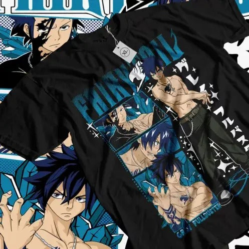 Gray Fullbuster Natsu T-shirt Fairy Tail Dragneel Girl Guild,Happy Gift Shirt